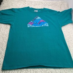 Vintage Leavenworth Washington T-Shirt Blue-green Youth Large Excellent Cond.